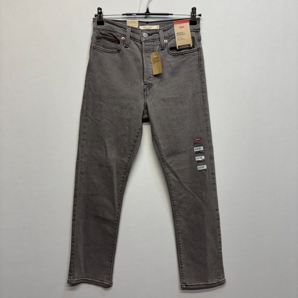 NWT Levi's Wedgie Straight Jeans High Rise Women Size 28x28 Gray Denim D114 -6